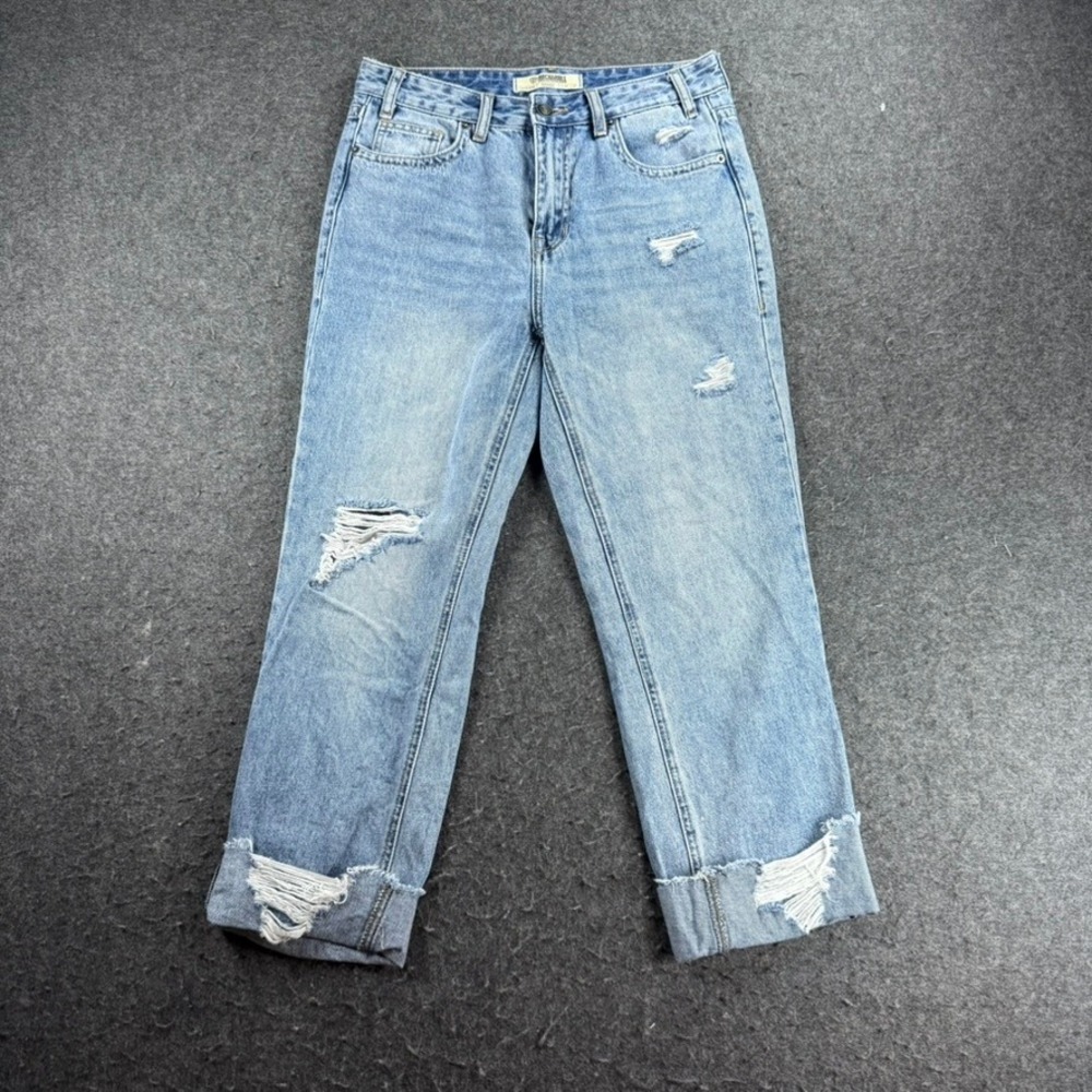Rock & Roll Denim High Rise Straight Cropped Distressed Jeans Women's Size‎ 27